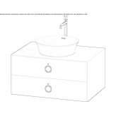 Single wooden washbasin cabinet with drawers Truckee