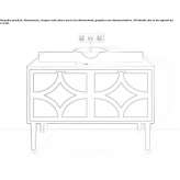 Single wooden washbasin cabinet with drawers Bernex