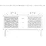 Double wooden washbasin cabinet with doors Bernex