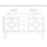 Wooden washbasin cabinet with drawers, standing Bernex