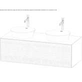 Double, wooden washbasin cabinet with drawers Truckee