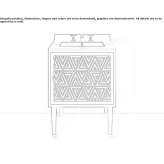Single wooden washbasin cabinet with doors Bernex