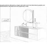 Oak wall-mounted washbasin cabinet with a mirror Libotin