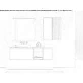 Single walnut washbasin cabinet with mirror Fojnica