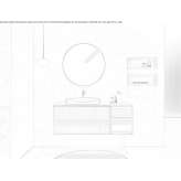 Oak wall-mounted washbasin cabinet with integrated washbasin Fojnica
