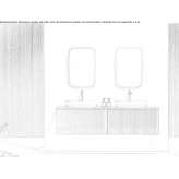 Double washbasin cabinet in walnut wood with cupboards Fojnica