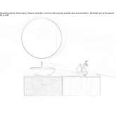 Hanging washbasin cabinet made of porcelain stoneware with drawers Fojnica