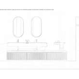 Double oak washbasin cabinet with integrated washbasin Tabarz