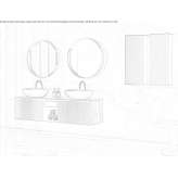 Double washbasin cabinet with integrated washbasin Tabarz