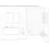 Single walnut washbasin cabinet with integrated washbasin Fojnica