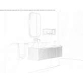 Single walnut washbasin cabinet with integrated washbasin Tabarz
