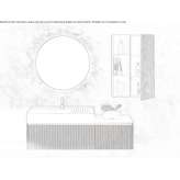 Oak wall-mounted washbasin cabinet with integrated washbasin Tabarz