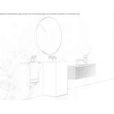 Oak wall-mounted washbasin cabinet with cabinets and towel rack Tabarz
