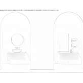 Single oak washbasin cabinet with integrated washbasin Tabarz