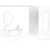 Oak wall-mounted washbasin cabinet with cabinets Fojnica