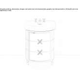 Wooden washbasin cabinet standing on the floor with an integrated washbasin Heringen