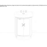 Wooden washbasin cabinet with doors and integrated washbasin Brazoria