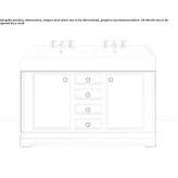 Double wooden washbasin cabinet with integrated washbasin Leefdaal