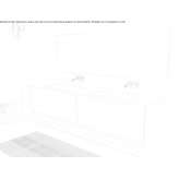 Wall-mounted MDF washbasin cabinet with 2 integrated washbasins Kempston