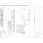 Wall-mounted laminate cabinet with drawers Cuglieri