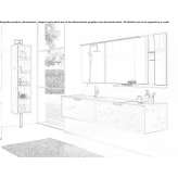 Wooden washbasin cabinet with a mirror Intepe