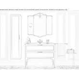 Wooden washbasin cabinet with a mirror Roaschia