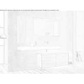 Wall-mounted HPL washbasin cabinet with doors and mirror Mailberg