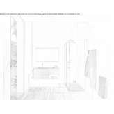 Single washbasin cabinet with integrated washbasin Nazare