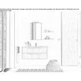 Single wall-mounted washbasin cabinet with mirror Lavendon