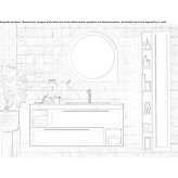 Wooden wall-mounted washbasin cabinet with a mirror Roaschia