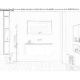 Resin washbasin cabinet, wall-mounted with drawers and mirror Mailberg