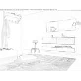 Wall cabinet under the washbasin made of HPL with a mirror Satuba