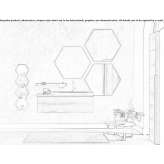 Wall-mounted washbasin cabinet with drawers and mirror Pearce