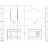 Zlew konsolowy z aluminium i drewna Guabal