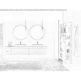 Wooden washbasin cabinet with a mirror Coyame