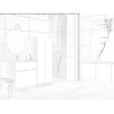 Ash washbasin cabinet with drawers Chassieu