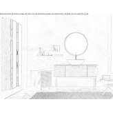 Wooden washbasin cabinet with a mirror Catlin