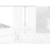Console sink made of aluminum and wood Guabal