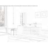 Single wooden washbasin cabinet with mirror Coyame