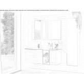 Wall cabinet under the washbasin made of laminate Taliga