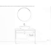 Console sink made of aluminum and wood Guabal