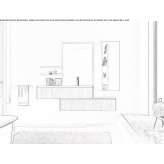 Single wooden washbasin cabinet with mirror Forfar