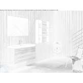 Wall cabinet under the washbasin made of laminate with a mirror Ipis