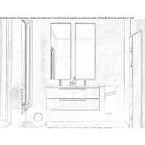 Double wall-mounted washbasin cabinet with drawers Lavendon