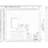Wooden washbasin cabinet with drawers, standing Coyame