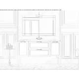 Wooden washbasin cabinet with a mirror Roaschia