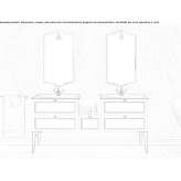Double wooden washbasin cabinet standing on the floor Roaschia