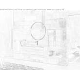 Wooden wall-mounted washbasin cabinet with a mirror Coyame