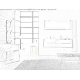 Wall cabinet under the washbasin made of HPL with a mirror Satuba