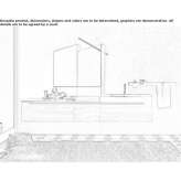 Single wall-mounted washbasin cabinet with drawers Pearce